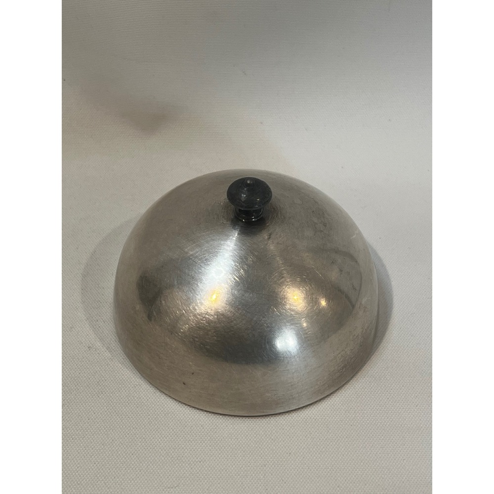 Vintage Silver Plate Round Food Dome 4.5" Plate Cover Cloche Serving MCM Lid